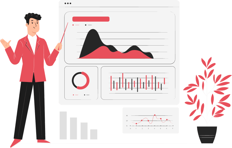 Native and hybrid mobile app market illustration