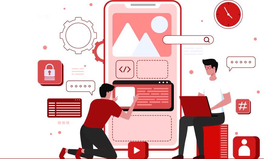 iOS app development project illustration